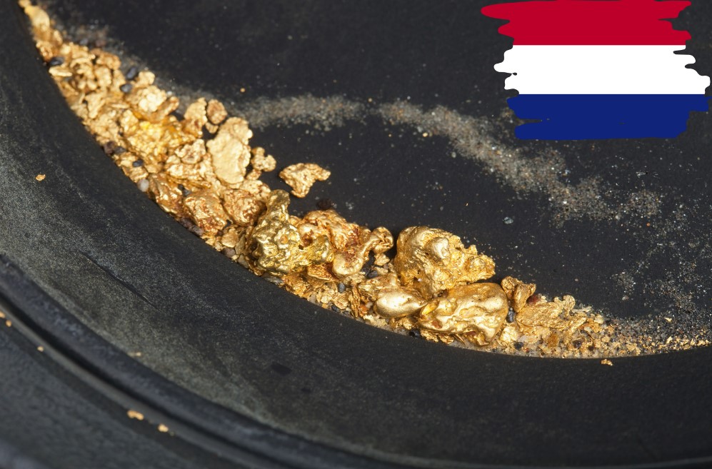 Finding gold in the Netherlands with a metal detector.