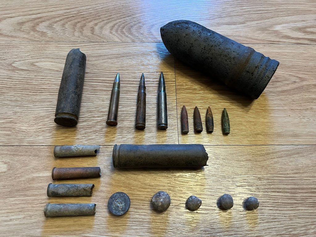War remnants which can be found with a metal detector. 