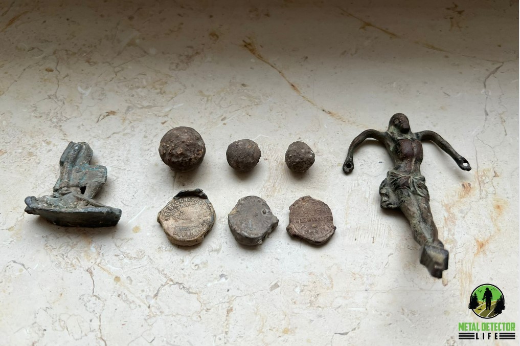 Some valuable lead objects that can be found with a metal detector. 