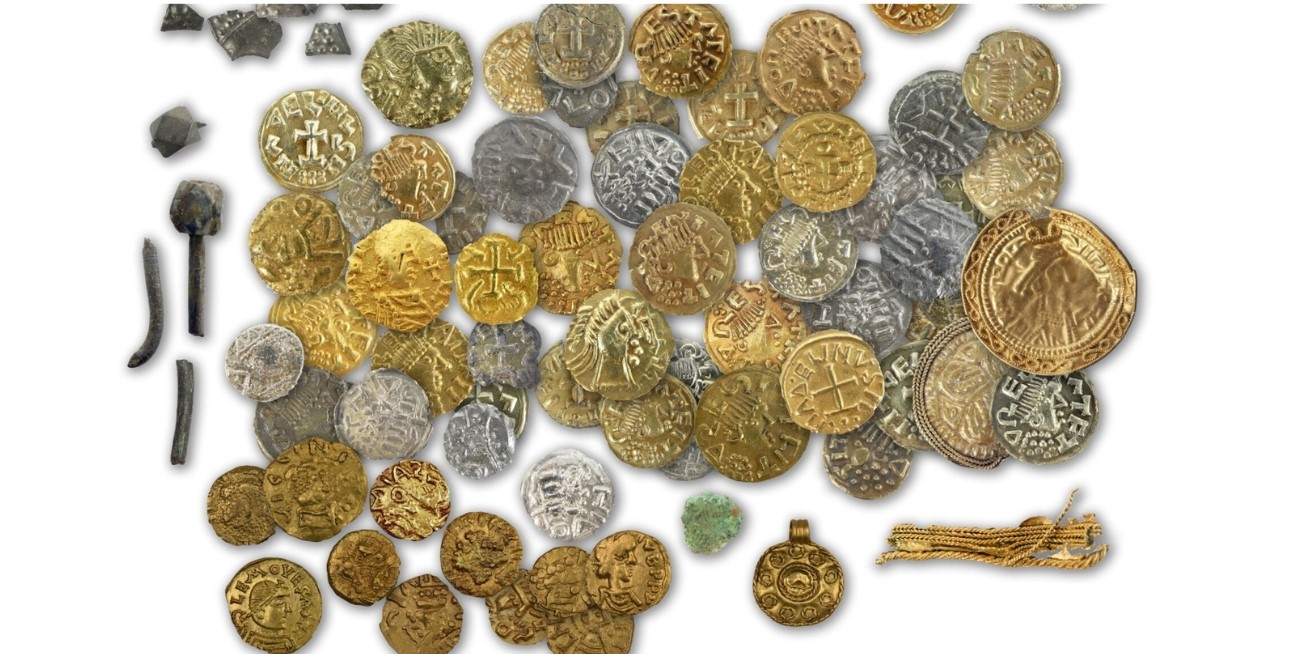 Ancient coins found with a metal detector in the Netherlands. 
